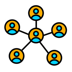 Oganization Icon, team Work Bussines