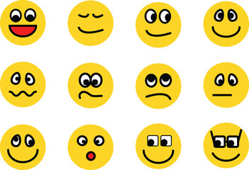 set of smileys with emotions
