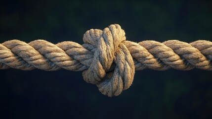 Thick well worn braided rope secured with a strong knot