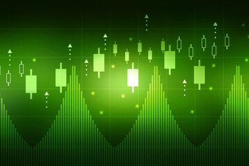 2d illustration Stock market online business concept. business Graph 