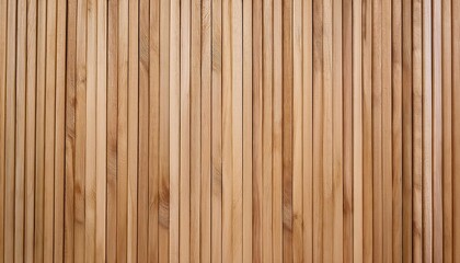 Fototapeta premium Close-Up of Vertical Wooden Planks Displaying Natural Grain Patterns and Knots in a Warm, Light Toned Timber Texture for Rustic Architectural Design or Construction Material Background