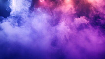 Fototapeta premium Silver and Purple Smoke Creating an Ethereal Stage Scene