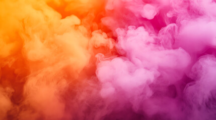 Fototapeta premium Pink and orange smoke swirling together on a stage, giving a warm, sunset-like effect
