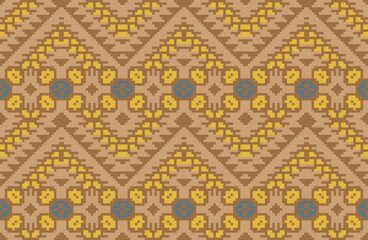 Tribal Seamless Abstract Geometric Patternfolk Embroidery, Aztec Geometric Ornament Print. Design for Carpet, Wallpaper, Clothing, Wrapping, Fabric