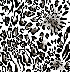 Leopard and zebra pattern design, illustration background, brown leopard and zebra design pattern.