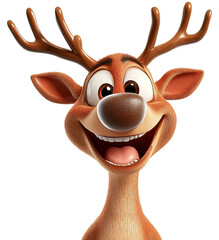 Christmas reindeer as element on transparent background