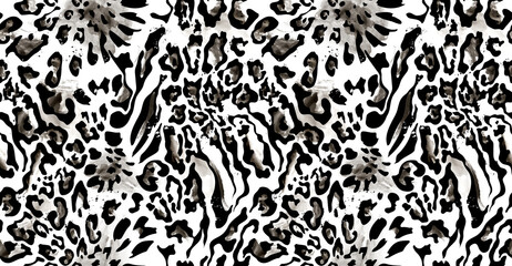 Obraz premium Leopard and zebra pattern design, illustration background, brown leopard and zebra design pattern.