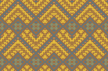 Sari Pattern Traditional Ikat Patternfolk Embroidery, Aztec Geometric Ornament Print. Design for Carpet, Wallpaper, Clothing, Wrapping, Fabric