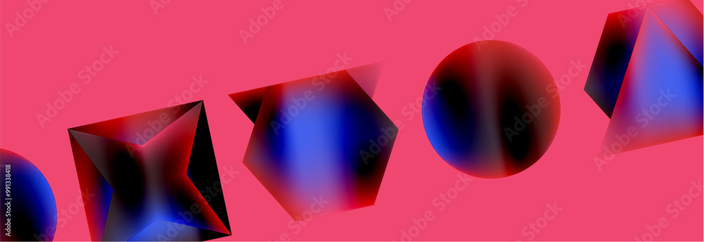 Poster neon color geometric shapes square triangle circle abstract background. vector illustration for wall