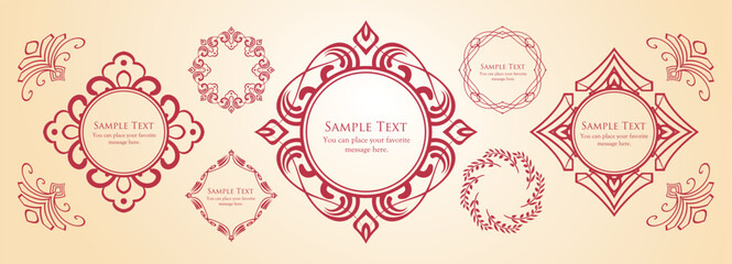 クリスマスをイメージしたフレームデザインセット