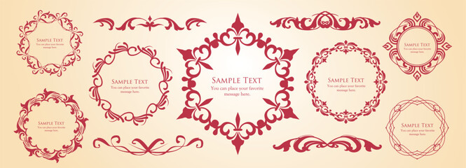 クリスマスをイメージしたフレームデザインセット