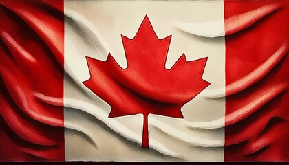 A Canadian, flag of Canada waving effect, illustration	
