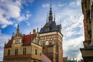 Obraz premium City of Gdansk - Old town with the beautiful buildings and streets