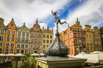 Neptune Fountain in Gdansk, Poland
