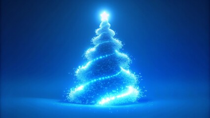christmas tree on blue