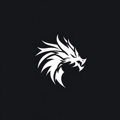 Fototapeta premium Minimalist Dragon Head Logo