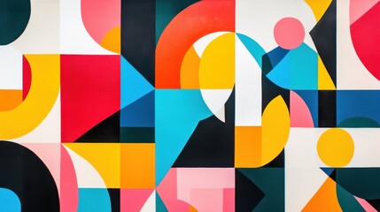 Abstract Geometric Wall Art with Vibrant Colors
