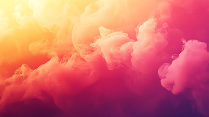 Fototapeta premium Pink and orange smoke swirling together on a stage, giving a warm, sunset-like effect