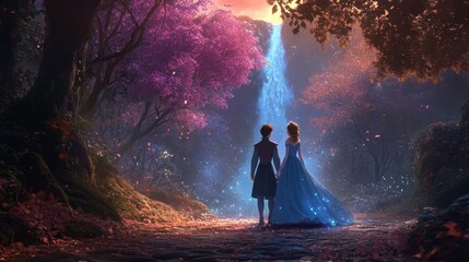 Obraz premium Enchanted Forest Couple