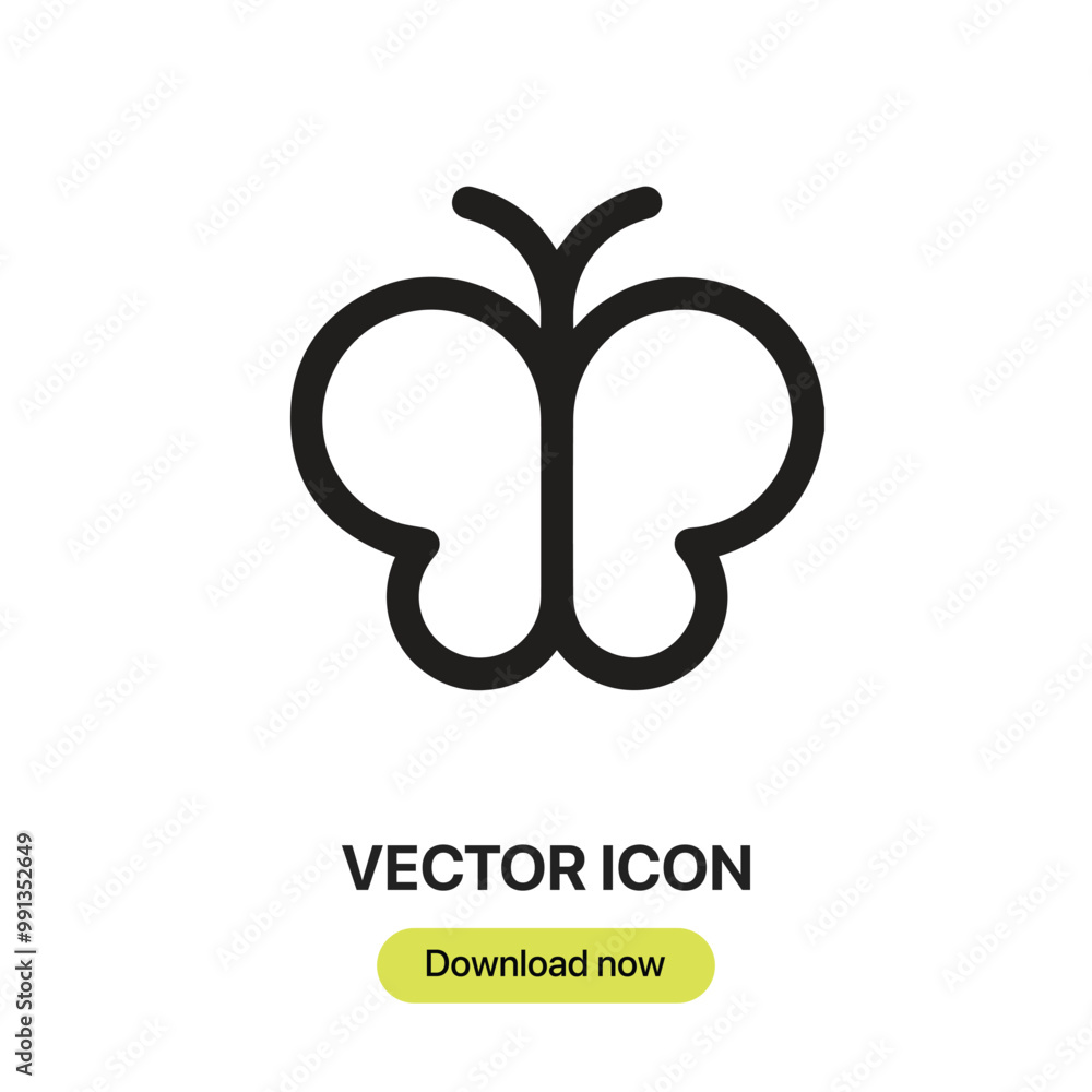 Leinwandbilder butterfly icon vector. linear-style sign for mobile concept and web design. butterfly symbol illustr