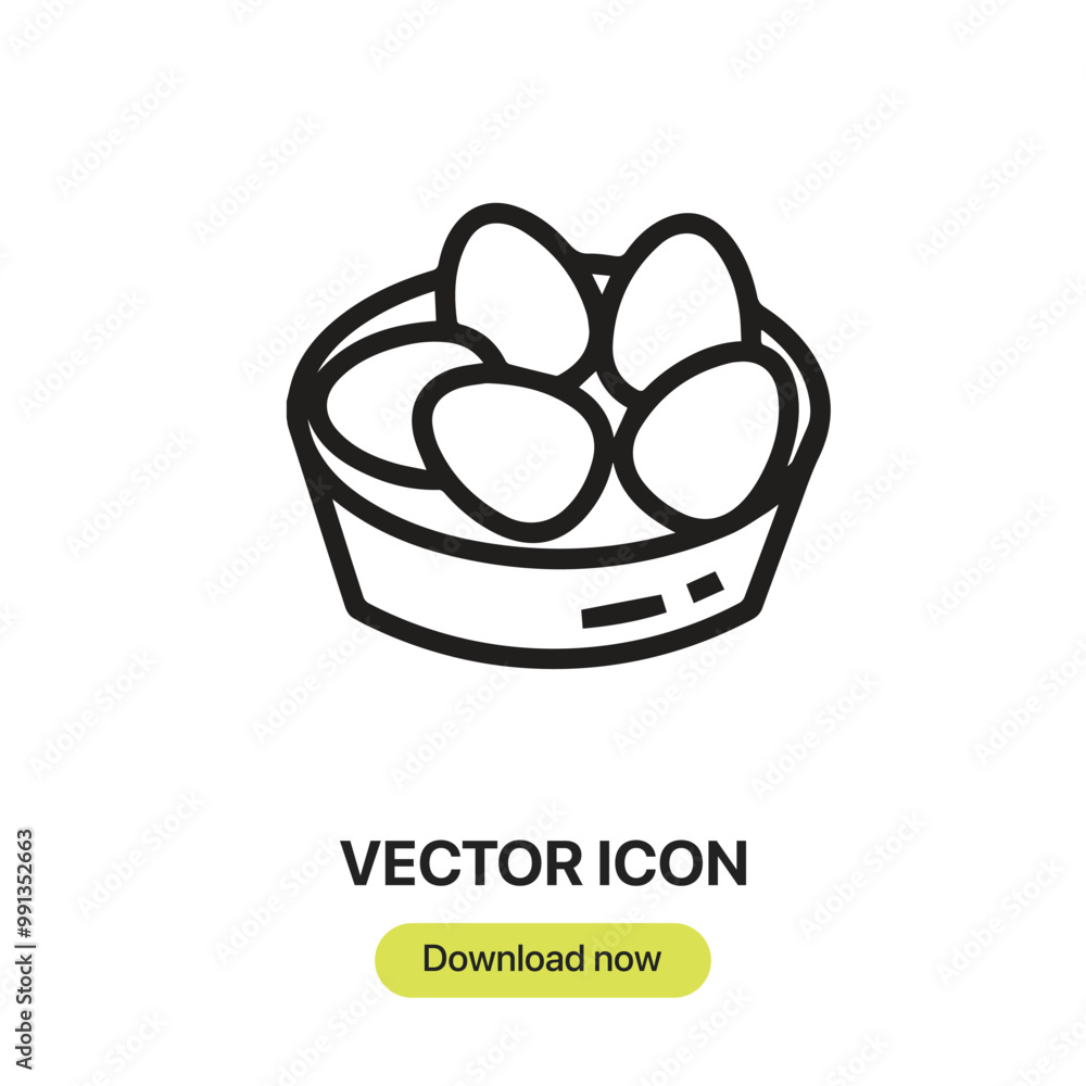 Fototapete eggs icon vector. linear-style sign for mobile concept and web design. eggs symbol illustration. pix
