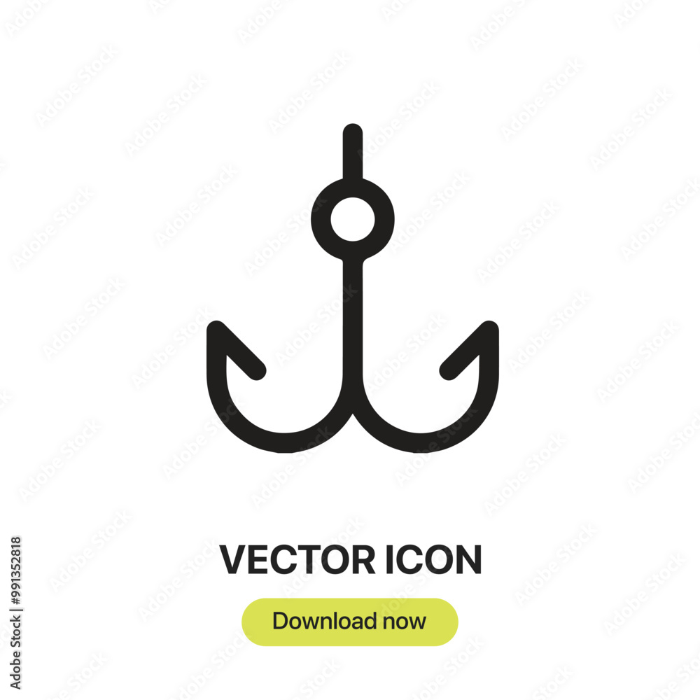 Aufkleber hook icon vector. linear-style sign for mobile concept and web design. hook symbol illustration. pix