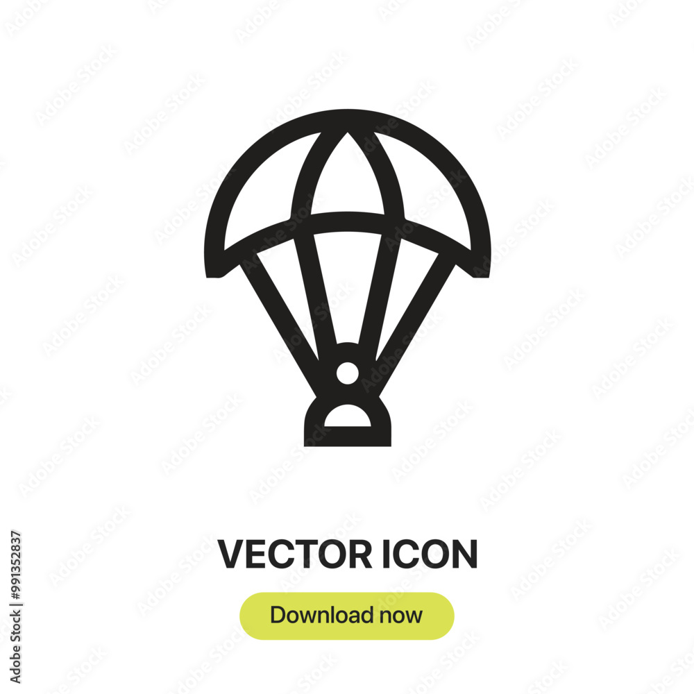 Leinwandbilder parachuting icon vector. linear-style sign for mobile concept and web design. parachuting symbol ill