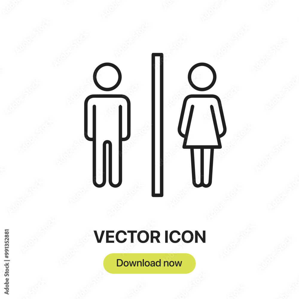 Leinwandbilder toilet icon vector. linear-style sign for mobile concept and web design. toilet symbol illustration.