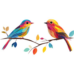 Fototapeta premium Two colorful birds on a branch