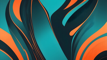 Gradient transition from deep neon turquoise to neon orange, accented by a glow of  light and a rough, grainy texture