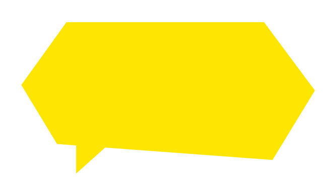 吹き出し　単体　シンプル　イラスト　ベクター　六角形　黄色
