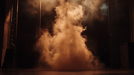 Obraz premium Maroon Smoke Billowing on a Dark Stage