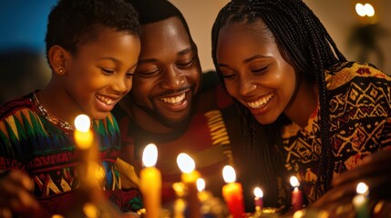Fototapeta premium Joyful Family Celebration with Candles