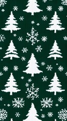 Obraz premium Set of Green Christmas Ornaments on White Fabric, Minimalist, Abstract Image, Texture, Pattern Background, Wallpaper, Cover and Screen for Smartphone, PC, Laptop, 9:16 and 16:9 Format