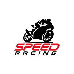 sportbike silhouette logo design. minimalist simple flat vector illustration