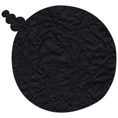 Speech bubble. Black crumpled cutout paper speech balloon. Scrapbook collage chat empty element for text or massage. Grunge style. Transparent background 