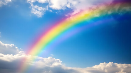 Rainbow arching across a blue sky after a storm, symbolizing hope and the joy of a smile