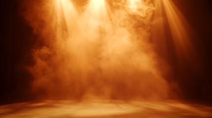 Obraz premium Soft Orange Smoke Gently Enveloping the Stage
