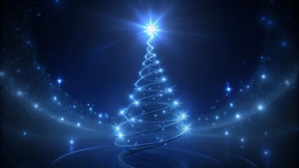 abstract christmas tree with stars