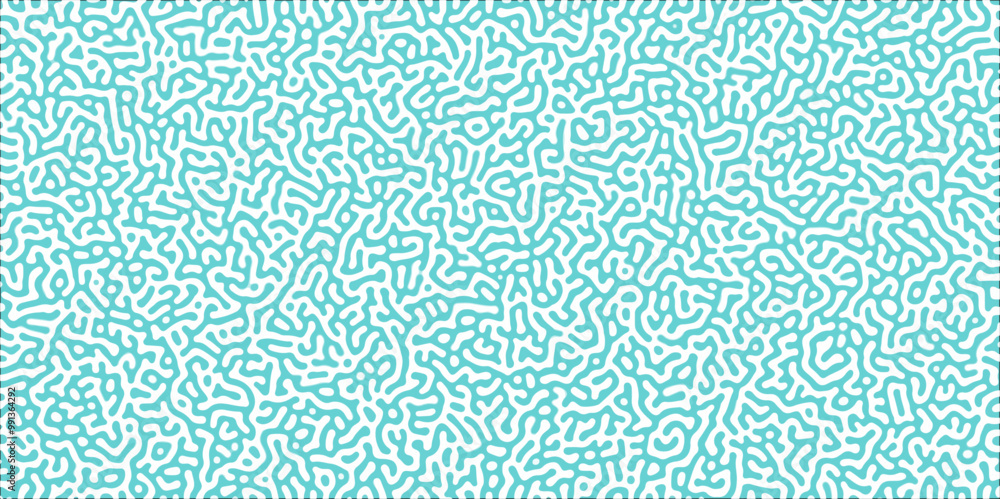 Poster Turing Abstract Pattern, suitable for any business. White and blue color diffusion reaction seamless pattern.An abstract Reaction-diffusion or Turing pattern formation, coral reef, natural texture,	