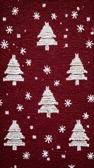 Set of Red Christmas Ornaments on White Fabric, Minimalist, Abstract Image, Texture, Pattern Background, Wallpaper, Cover and Screen for Smartphone, PC, Laptop, 9:16 and 16:9 Format