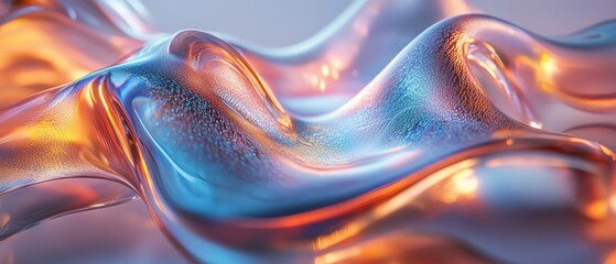 Ethereal glass and light motif with striking holographic elements flowing forms, and iridescent details for a sophisticated design