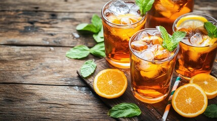 Iced Sweet Tea Stock Photo Prompts (Beautifully Laid Out with Space for Text).