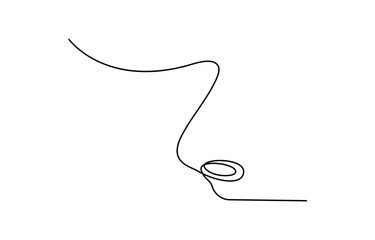 Hand drawn human sense organs vector, Human Nose one line drawing, Parts of the face nose drawn in one continuous line
