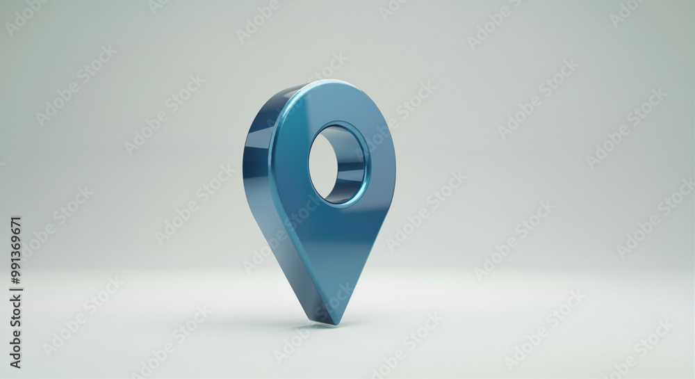 Poster location pin on minimalistic background with focus on navigation and mapping