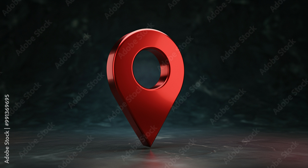 Poster location pin marker in 3d design representing navigation and mapping