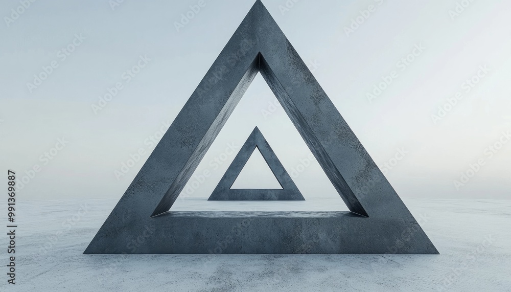 Aufkleber inverted triangular shape creating an optical illusion of impossible geometry