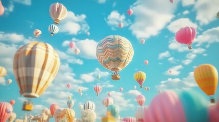 Obraz premium A Colorful Symphony of Hot Air Balloons