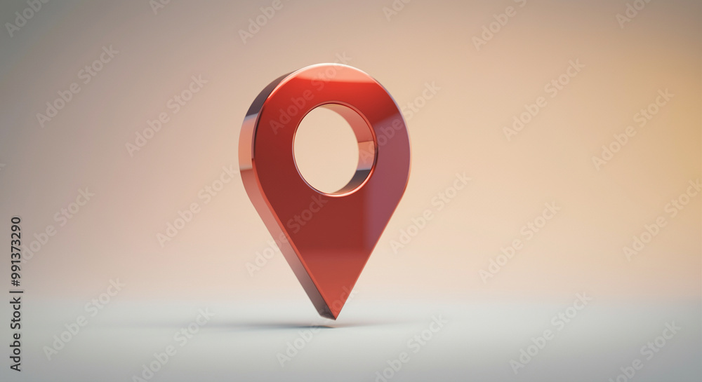 Poster location pin in 3d design with vibrant color representing navigation and map markers