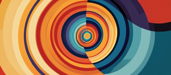 Abstract radial geometric motif featuring concentric shapes